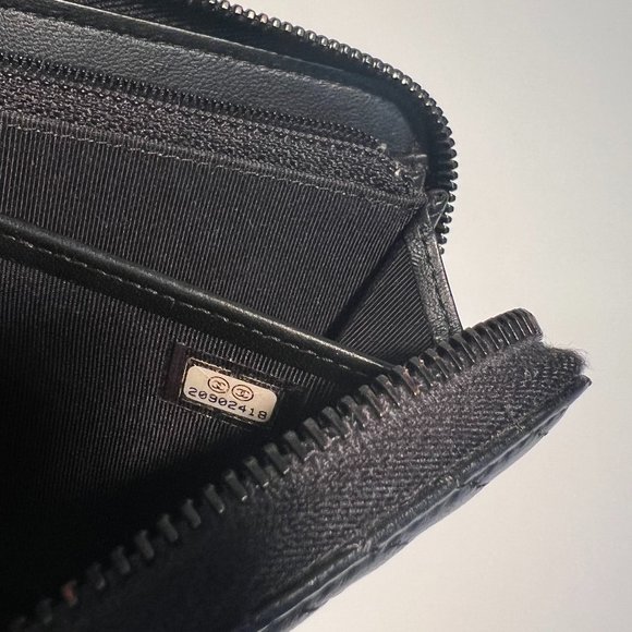 NEW *RARE* Chanel Chevron Wallet Black/Black Lambskin - Picture 7 of 10